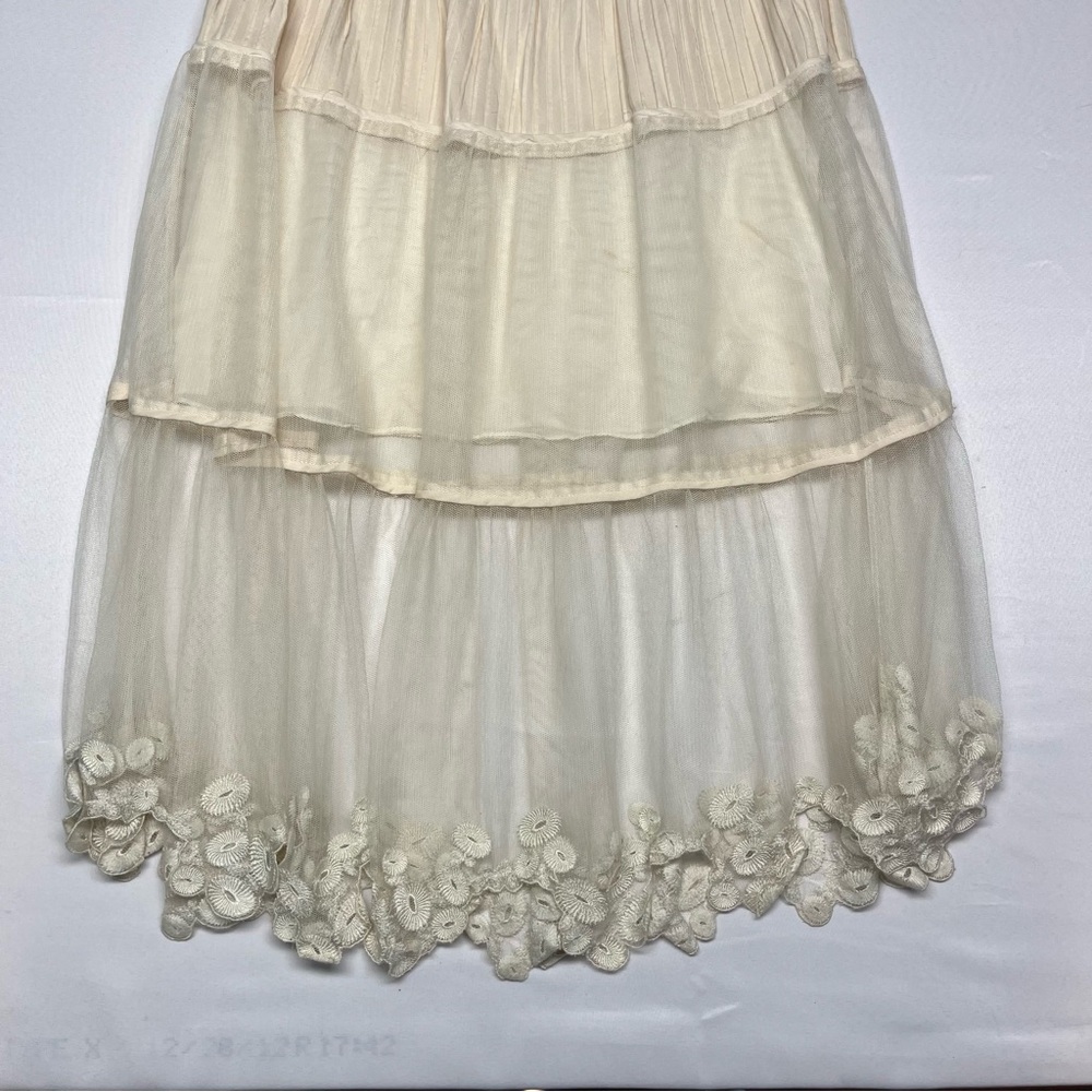 Catherine Malandrino Boho Tiered Silk Maxi Skirt Lace Size 2 - Picture 4 of 10